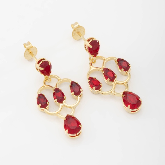 OUTB-00793 BRINCO COM DESIGN ELEGANTE E PEDRAS EM FORMATO DE GOTA