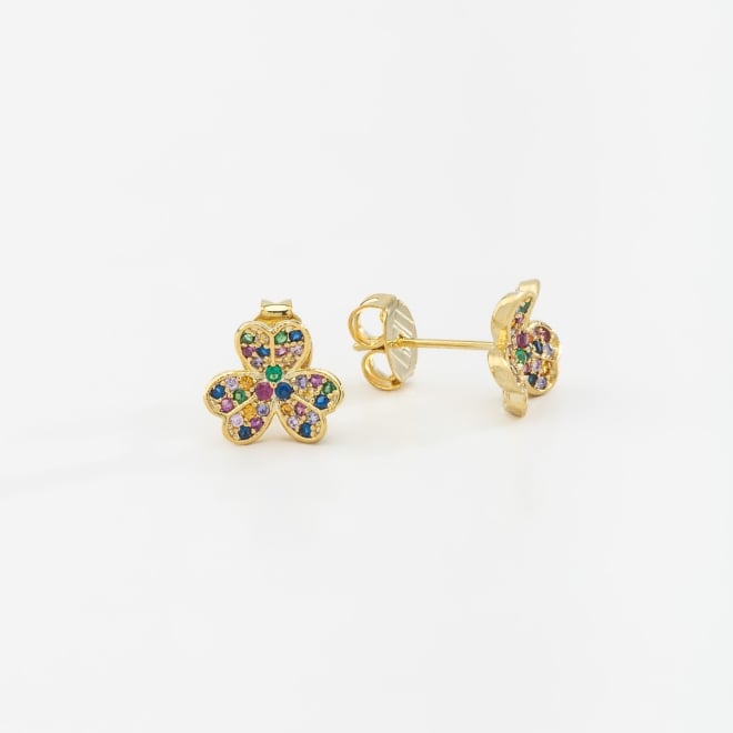 BR-01226 BRINCO FLOR MICRO ZIRCÔNIAS COLORIDA 