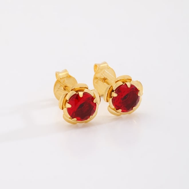 BR-01338 BRINCO BANHADO A OURO 18K COM PEDRA REDONDA LAPIDADA