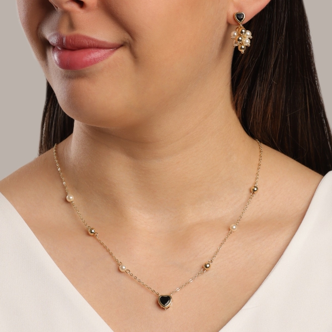 GR-01423 COLAR BANHADO A OURO 18K COM PINGENTE EM FORMATO DE CORAÇÃO