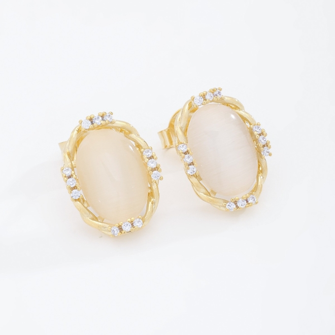 BR-02756 BRINCO COM PEDRA OVAL EM TONS PEROLADOS