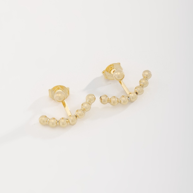 BR-02764 BRINCO EAR JACKET COM DESIGN MODERNO E DETALHES EM ESFERAS