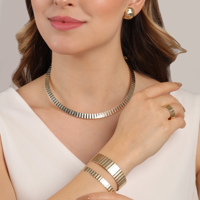 CH-0339 CHOKER COM DESIGN TEXTURIZADO