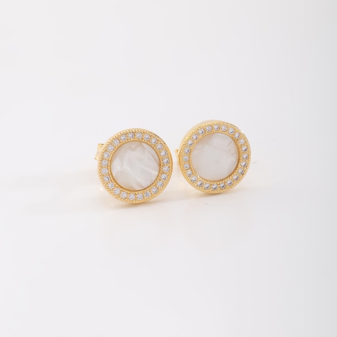 BR-02848 BRINCO BANHADO A OURO 18K COM DESIGN REDONDO