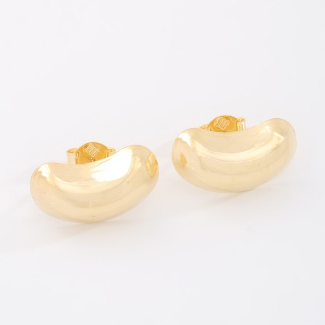 BR-03095 BRINCO BANHADO A OURO 18K COM DESIGN ORGÂNICO