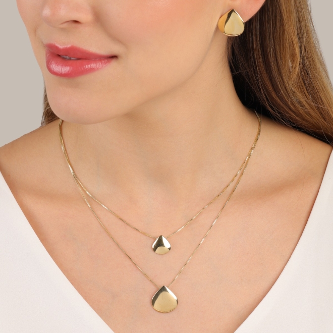 BR-03159 BRINCO BANHADO A OURO 18K EM GOTA LISA