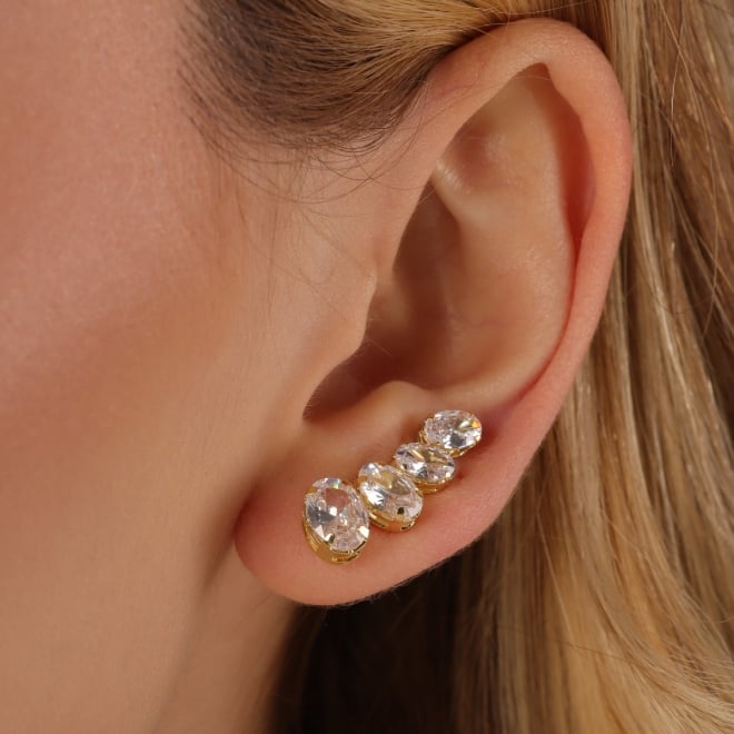 BR-03247-BRINCO EAR CUFF COM ZIRCÔNIAS OVAIS