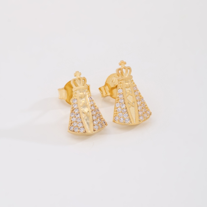 BR-03261 BRINCO NOSSA SENHORA APARECIDA CRAVEJADO EM ZIRCONIA