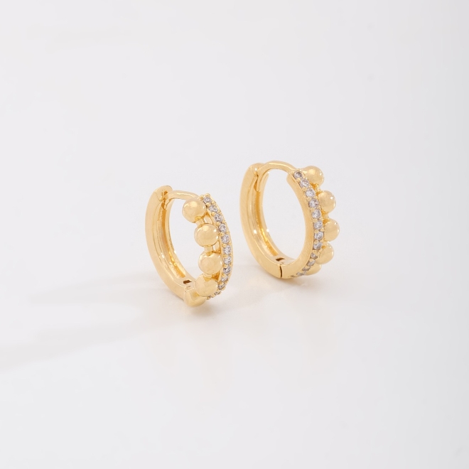 BTR-0641 BRINCO ARGOLA ESFERAS LISAS E ZIRCONIAS