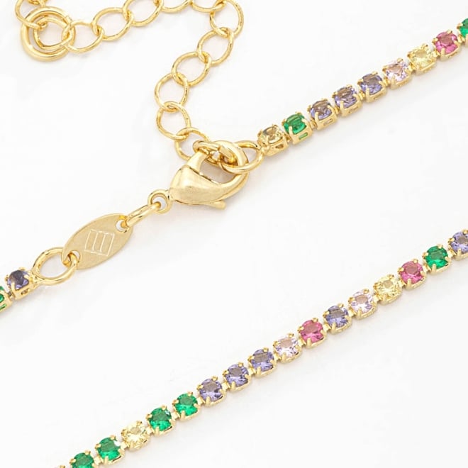 CH-0121 CHOKER BANHADO A OURO 18K COM FILEIRA DE ZIRCÔNIAS CRAVEJADA