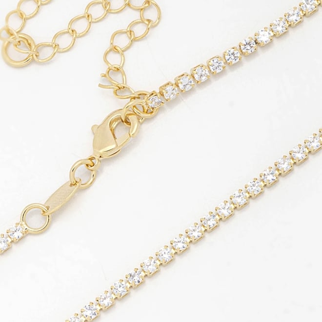CH-0121 CHOKER BANHADO A OURO 18K COM FILEIRA DE ZIRCÔNIAS CRAVEJADA