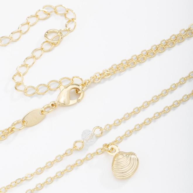 CH-0208 CHOCKER DUPLO COM PINGENTE DE CONCHA