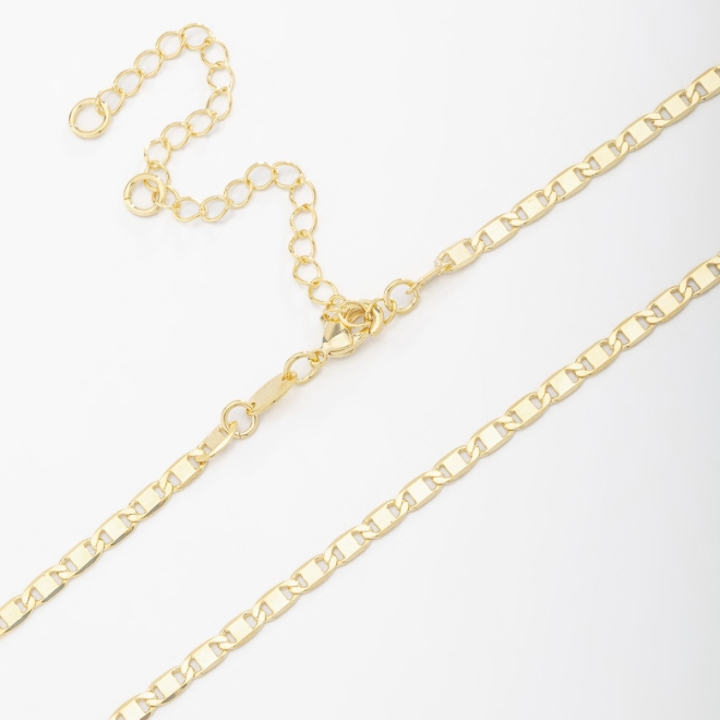 CH-0238 CHOKER BANHADA A OURO 18K COM CORRENTE EM ELOS PIASTRINE