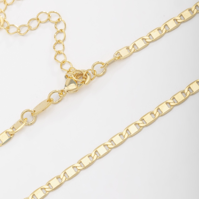 CH-0238 CHOKER BANHADA A OURO 18K COM CORRENTE EM ELOS PIASTRINE