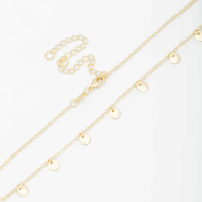 CH-0292 COLAR CHOKER COM SEQUENCIA DE PLAQUINHAS LISAS