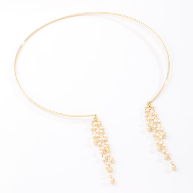 CH-0341 CHOKER COM DETALHES EM PÉROLAS PENDURADAS