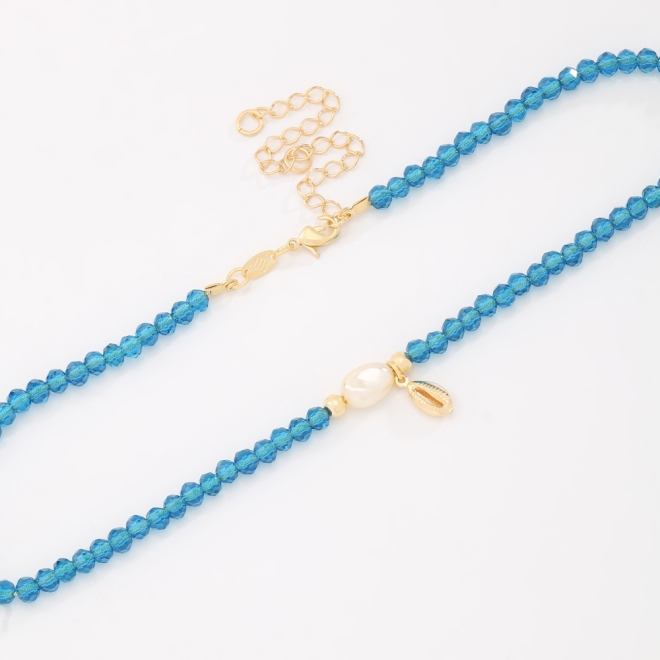 CH-0351 CHOKER BANHADA A OURO 18K COM CRISTAIS FACETADOS