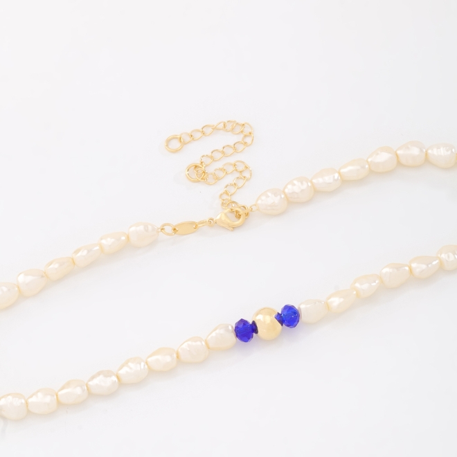CH-0352 CHOKER BANHADA A OURO 18K COM PÉROLAS