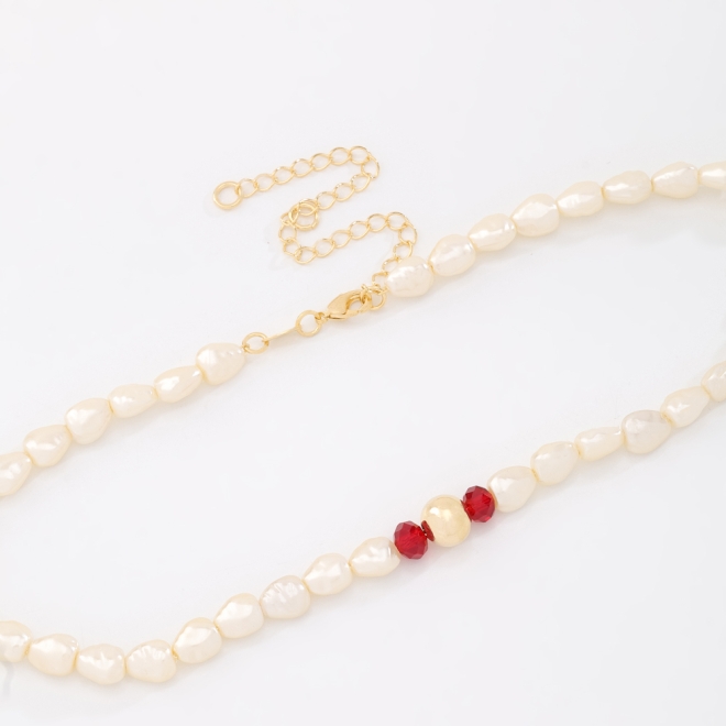 CH-0352 CHOKER BANHADA A OURO 18K COM PÉROLAS