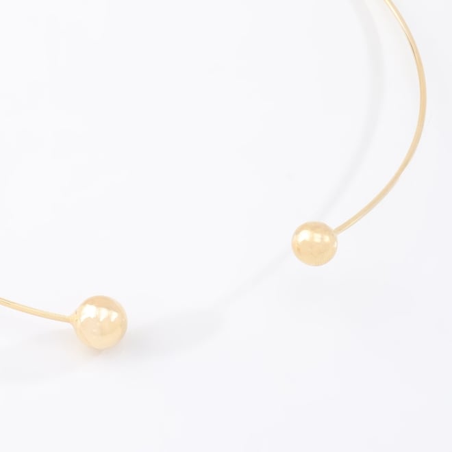 CH-0360 CHOKER BANHADA A OURO 18K DE ARO  COM DETALHES EM ESFERAS POLIDAS