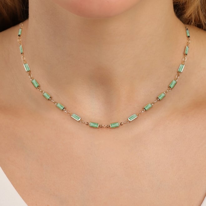 CH-0395-CHOKER COM CRISTAIS RETANGULARES