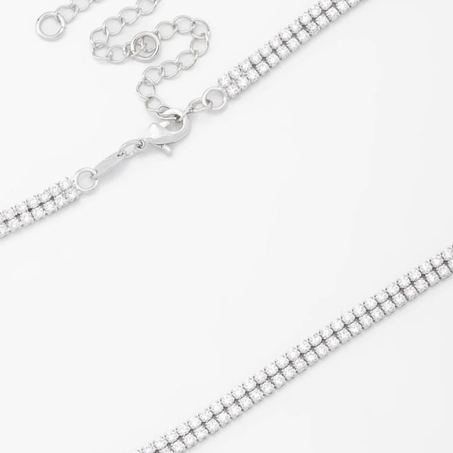CHB-0220 CHOKER RÓDIO COM FILEIRAS DUPLAS DE ZIRCÔNIAS