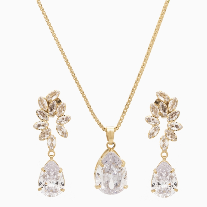 CJ-00047 CONJUNTO ZIRCÔNIA GOTA