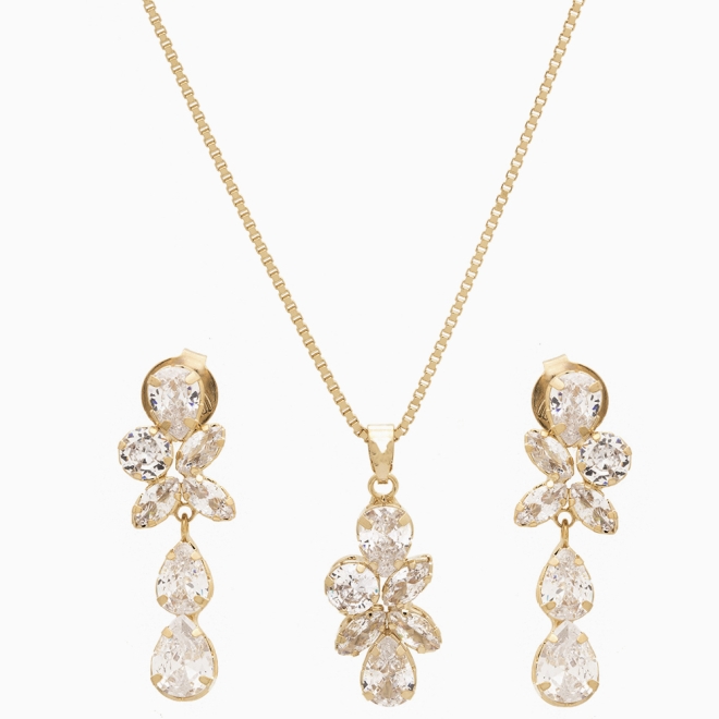 CJ-00050 CONJUNTO ZIRCÔNIA GOTA