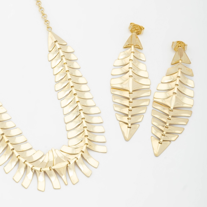 CJ-00157 CONJUNTO COM DESIGN INSPIRADO EM FOLHAS ARTICULADAS