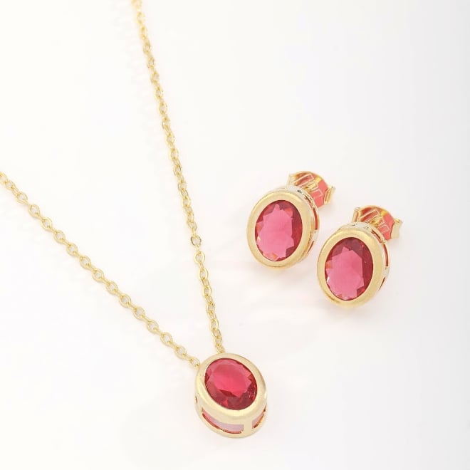 CJ-00309-CONJUNTO BANHADO A OURO 18K COM PEDRA OVAL LAPIDADA
