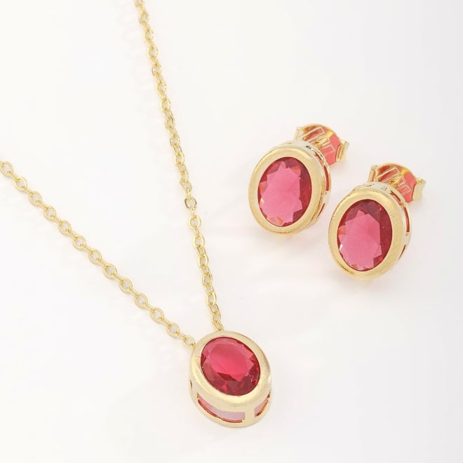 CJ-00309-CONJUNTO BANHADO A OURO 18K COM PEDRA OVAL LAPIDADA