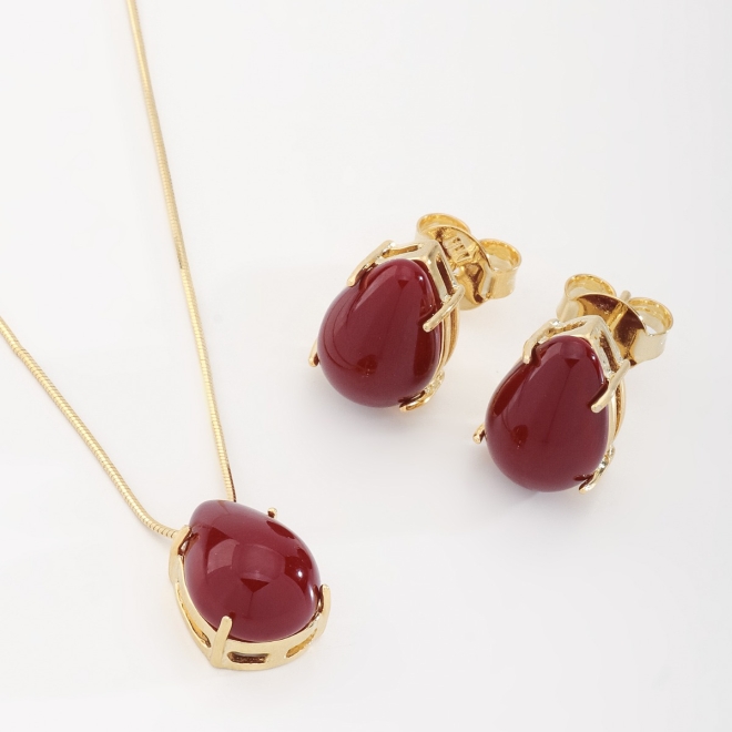 CJ-00317 CONJUNTO COM PEDRAS EM FORMATO DE GOTA