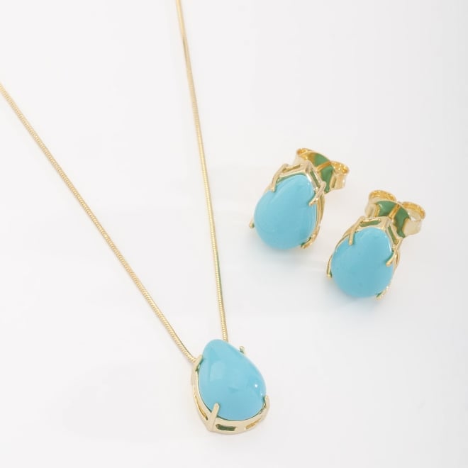 CJ-00317 CONJUNTO COM PEDRAS EM FORMATO DE GOTA