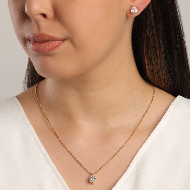 CJX-00041 CONJUNTO COM GOTA EM ZIRCÔNIA