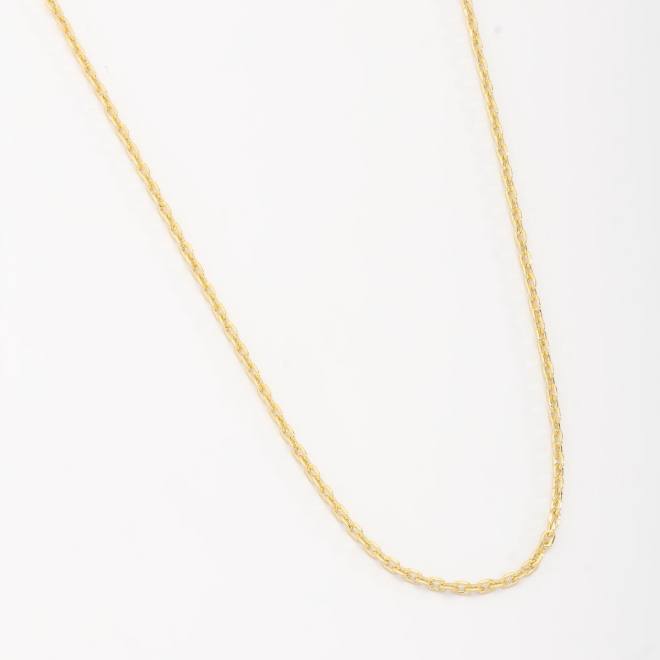 CR-00007 CORRENTE BANHADA A OURO 18K COM ELOS MINI CADEADOS