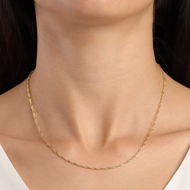 CR-00152 CORRENTE BANHADA A OURO 18K MODELO SINGAPURA
