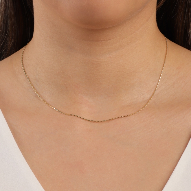 CR-00169 CORRENTE BANHADA A OURO 18K COM MALHA PIASTRINI