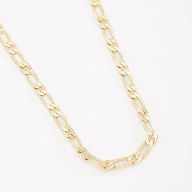 CR-00210 COLAR BANHADO A OURO 18K COM CORRENTE ELO GRUMET 1X1