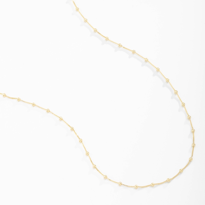 CR-00252 CORRENTE BANHADA A OURO 18K COM MALHA VENEZIANA E MINI ESFERAS