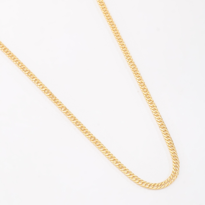 CR-00285 COLAR BANHADO A OURO 18K COM CORRENTE ELO GRUMET ENTRELAÇADO