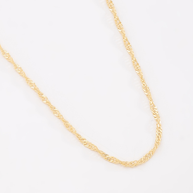 CR-00335 COLAR BANHADO A OURO 18K COM CORRENTE SINGAPURA