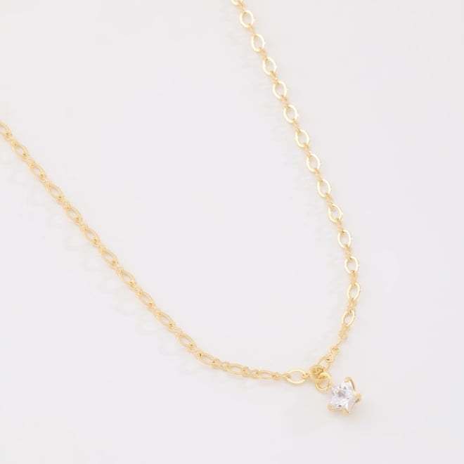 GI-00014-GARGANTILHA INFANTIL COM PINGENTE DE ESTRELA E ZIRCÔNIA CRISTAL