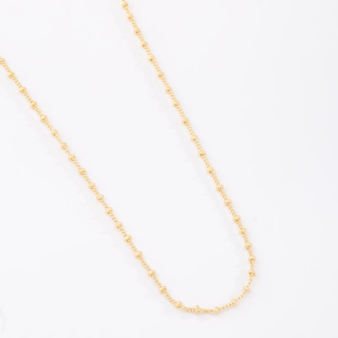 GR-00259 COLAR BANHADO A OURO 18K COM CORRENTE DELICADA EM ELOS INTERCALADOS E MICROESFERAS