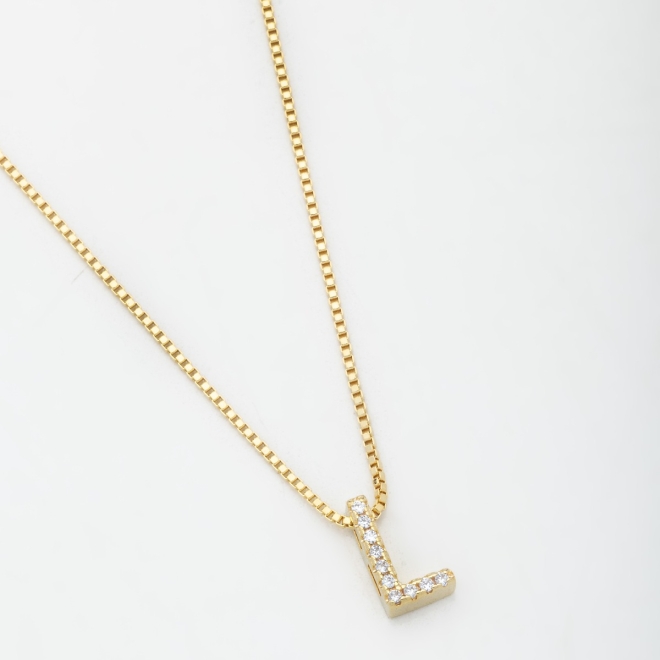 GR-00729 COLAR LETRA COM MICRO ZIRCÔNIA 
