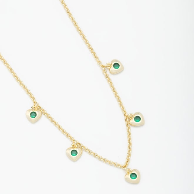 GR-00747 COLAR PENDURICALHO CORAÇÃO COM ZIRCÔNIA