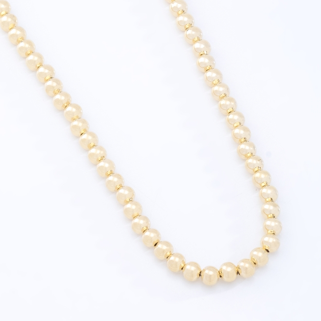 GR-00868 COLAR BANHADO A OURO 18K COM CORRENTE DELICADA E ESFERAS POLIDAS