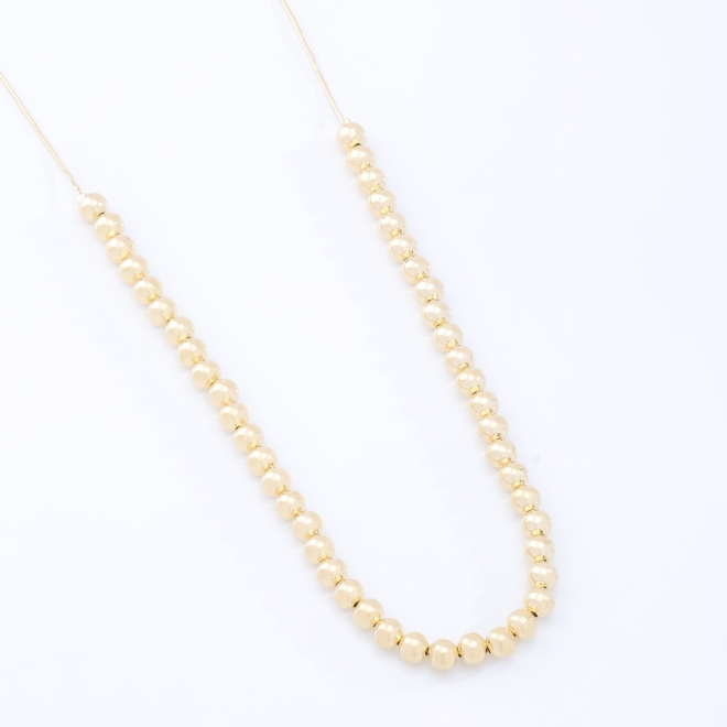 GR-00868 COLAR BANHADO A OURO 18K COM CORRENTE DELICADA E ESFERAS POLIDAS