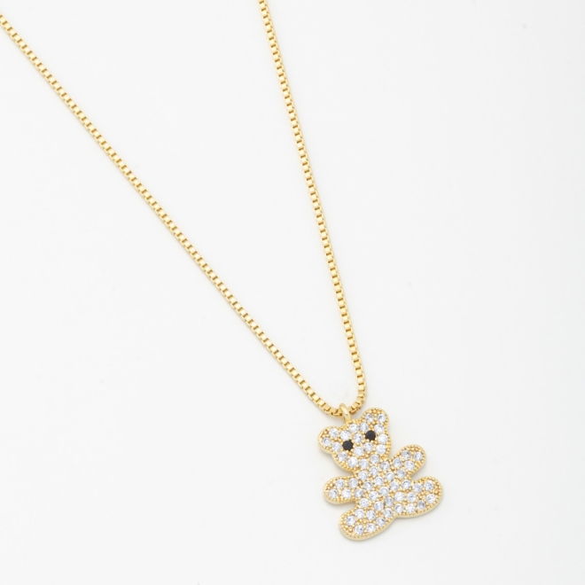 GR-00877 COLAR URSO COM MICRO ZIRCÔNIAS 
