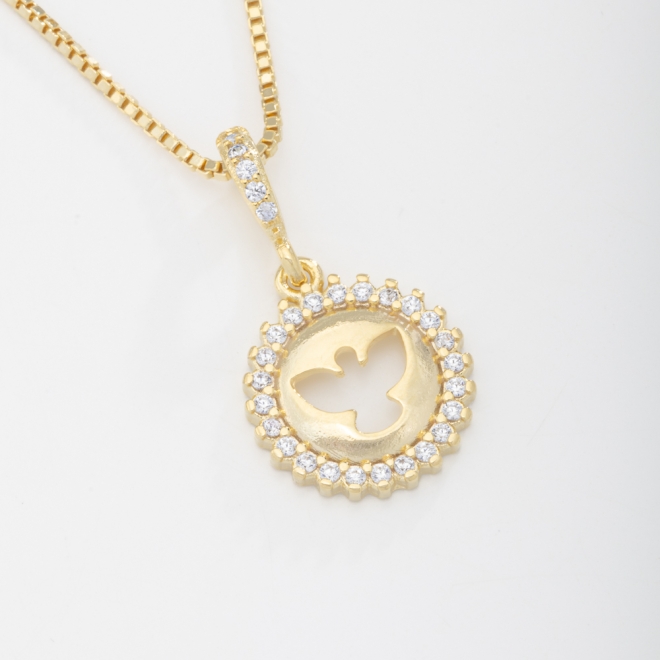 GR-00950 COLAR MEDALHA ESPÍRIO SANTO
