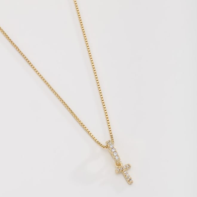 GR-01241-GARGANTILHA COM LETRA CRAVEJADA EM ZIRCÔNIAS